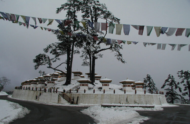 Thimphu in snow.