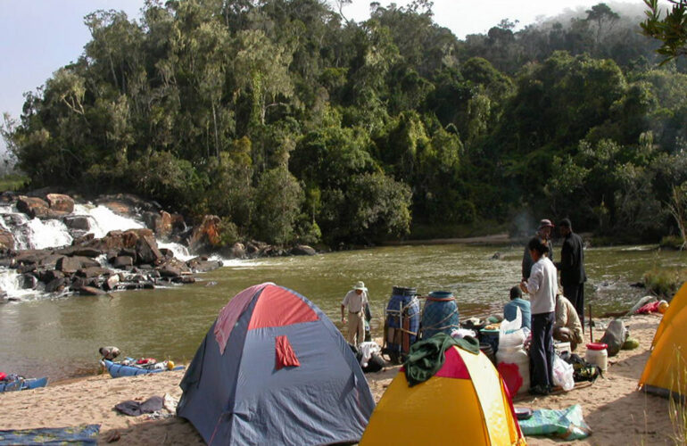 Camping on the riverside